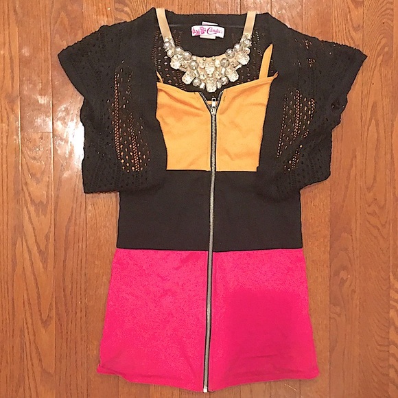 DIVIDED by HM zip up dress(neon pink/orange) 6 - Picture 2 of 8